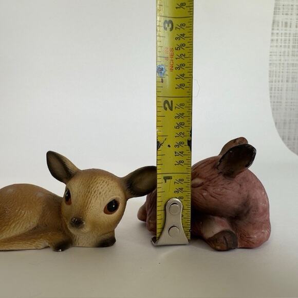 Lefton Figurine (1) Fawn/Deer (2) Unmarked Set, Animals Hand painted VTG - Picture 14 of 15